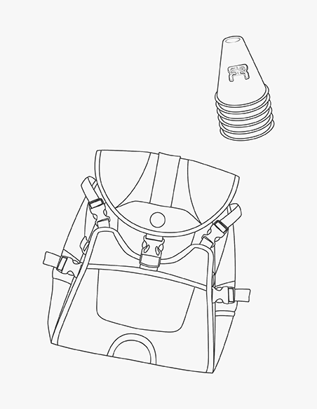 bags cones FR - CLASSIC LOGO TSHIRT - BLACK - TEAL - L